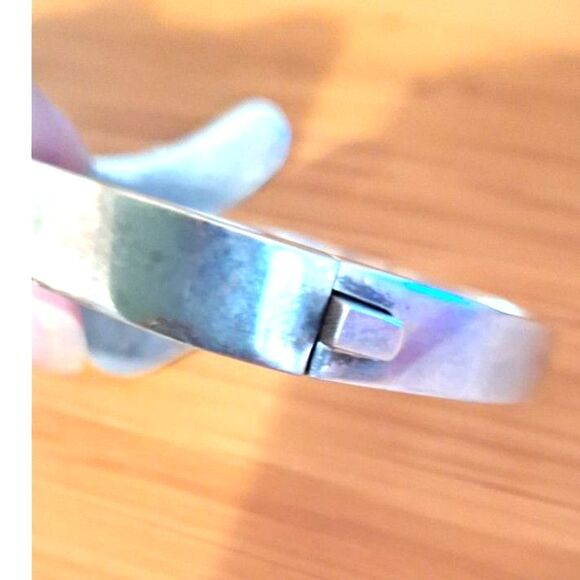 Vintage Hinged Bracelet Marked Mexico 950 - Picture 5 of 10